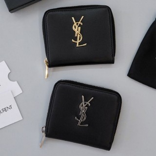 생** YSL 램스킨 컴팩트 지퍼 카드지갑