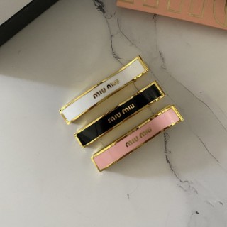 미* 에나멜 메탈 헤어 클립 2개 세트 Miu Miu Enameled Metal Hair Clip