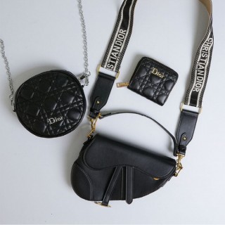 디* Saddle 새들 스트랩 백 & Caro 카로 까나쥬 라운드 체인 클러치 백 & Caro 카로 까나쥬 라벤더 반지갑 셋