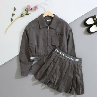 미* 그리자유 블루종 자켓 & 플리츠 스커트 SET (여성)