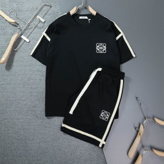 로* 아나그램 자수 티셔츠 & 밴딩 숏팬츠 세트