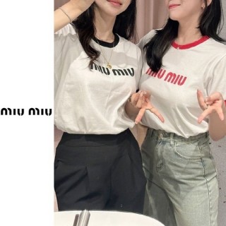 [M] 배색 레터링 티셔츠 (여성)