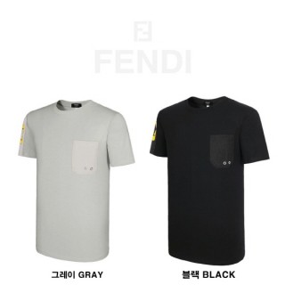 팬* 수입 고급 숄더 로고 라운드 반팔티