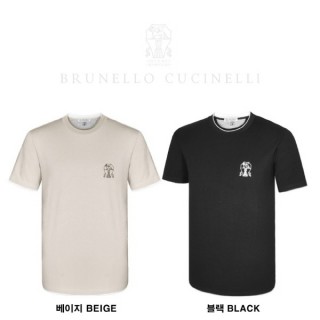 브* 수입 고급 베이직 로고 라운드 반팔티