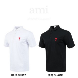 아* 수입 고급 스몰 로고 반팔 카라티