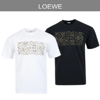 LOE 25S/S 아나그램 스퀘어 프린트 실켓 라운드 반팔