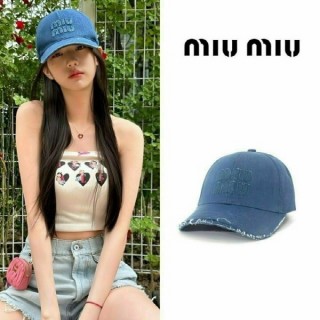 미* 로고 데님 볼캡