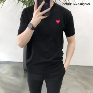 CDG 플레이 브이넥 반팔니트