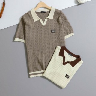 [ D & G ] 배색 쿨링 반팔 니트