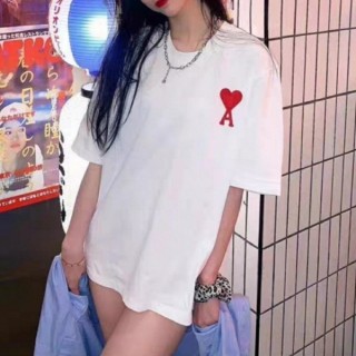 AM 빅하트 자수 라운드 반팔 (여성용)