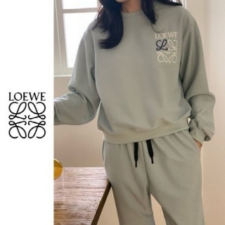 LOE 배색 자수 맨투맨 팬츠 셋업 (여성)