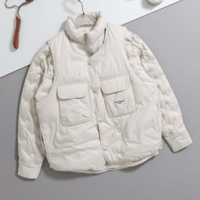 [ M ] 수입 다이아 포켓 이중 조끼 패딩