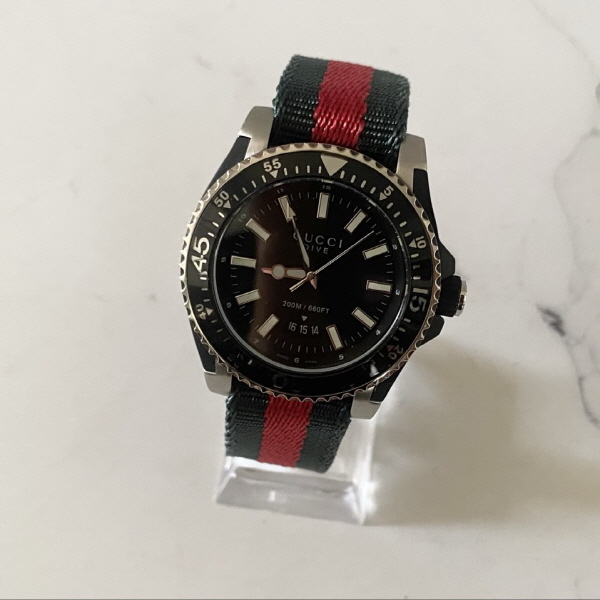 구* 다이브 아날로그 쿼츠 블랙 다이얼 블랙 40mm