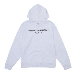 우* 그레이코튼 백로고 후드(백메란지) (남여공용)