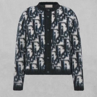 [ D ] 오블리크 모헤어 울 자카드 가디건