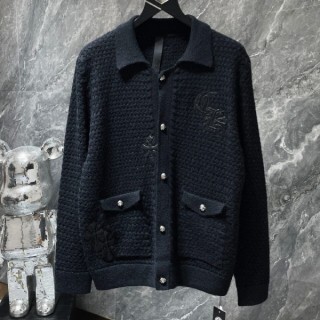 크* 가죽패치 버튼 카라 가디건