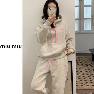 [M] 배색끈 후드 상하세트 (여성)