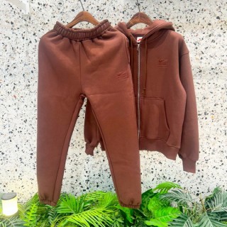 나* 스톤 워시드 기모 후드 집업 (셋업)