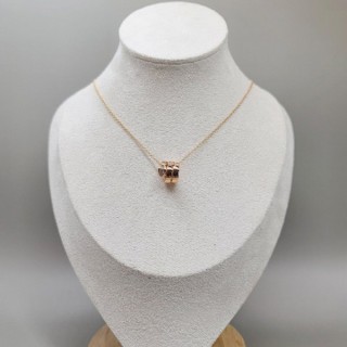 불** 세르펜티 바이퍼 펜던트 다이아 파베 목걸이