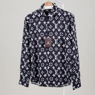 [ L ] 모노그램 실크 코튼 셔츠