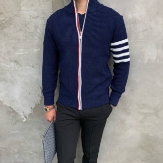 TB 사선 니트집업