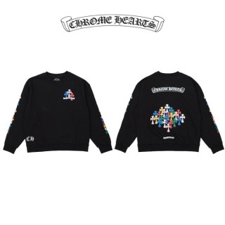 크* 멀티 컬러 크로스 맨투맨(블랙) (남여공용)