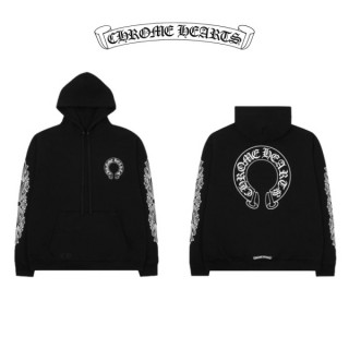 크* 홀스슈 플로랄 후드(블랙) (남여공용)