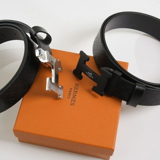 [ H ] 로고패턴 레더 H 버클 벨트