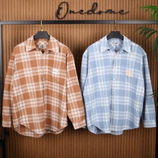 미* 로고 체크셔츠