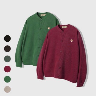 MG 브라운 폭스헤드 라운드 골지 가디건