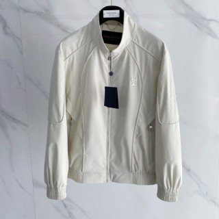 루* 모노그램 로고 블루종 자켓