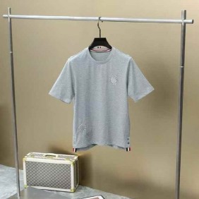 톰* 자수로고 실크라운드 티셔츠 수입 최상급 커스텀