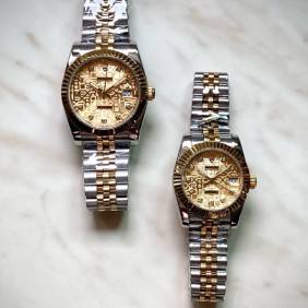 로* 데이저스트 텐포인트 로고 골드다이얼 콤비 커플~~^^