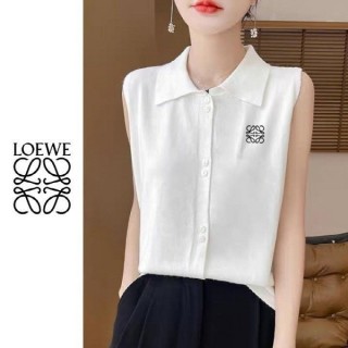 LOE 자수 투버튼 카라 민소매 나시 (여성)