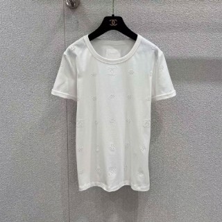 샤* 펀칭 CC 로고 숏 슬리브 티셔츠 (여성)